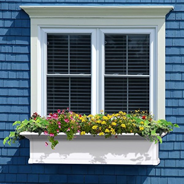 Yorkshire Window Box color: White, Size: 36