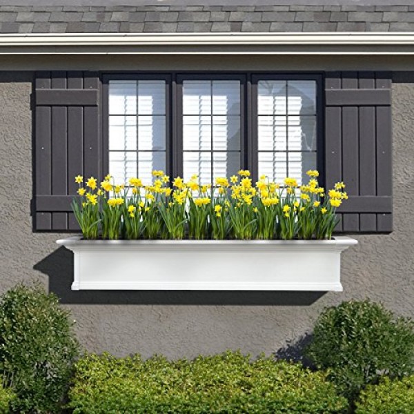 Yorkshire Window Box color: White, Size: 36