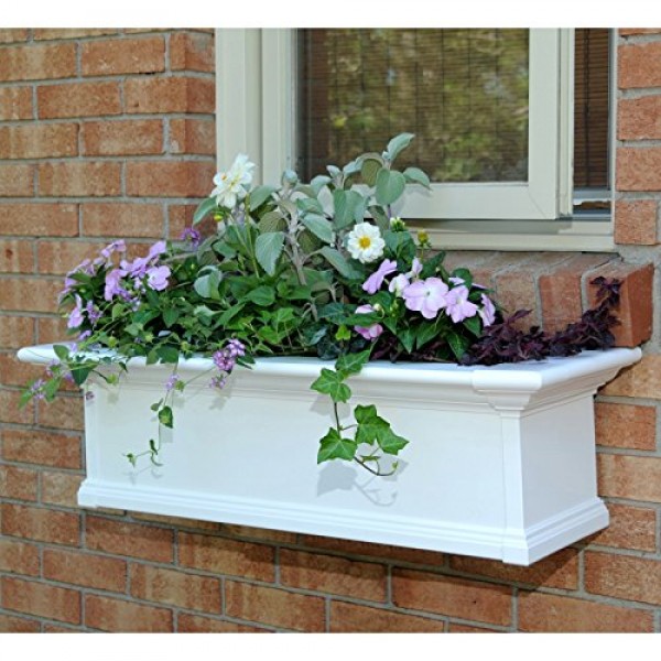 Yorkshire Window Box color: White, Size: 36