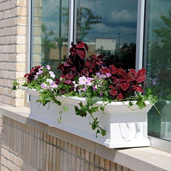 Yorkshire Window Box color: White, Size: 36
