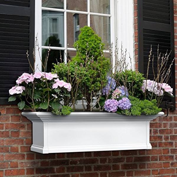 Yorkshire Window Box color: White, Size: 36