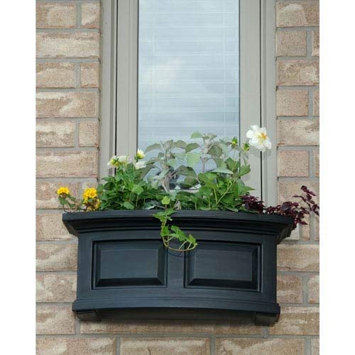 Mayne 4829-B Nantucket Polyethylene Window Box, 2, Black