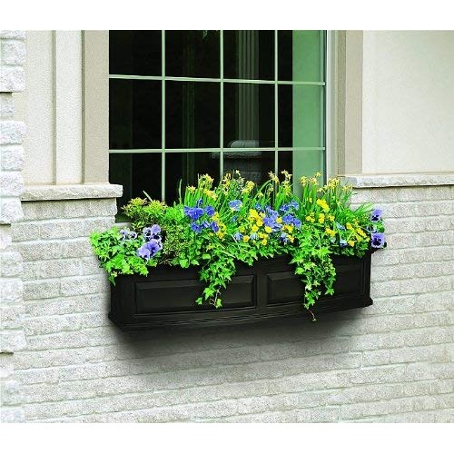 Mayne 4829-B Nantucket Polyethylene Window Box, 2, Black