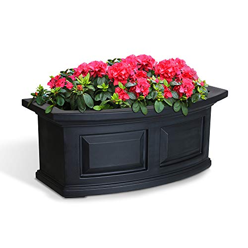 Mayne 4829-B Nantucket Polyethylene Window Box, 2, Black