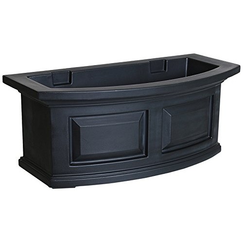 Mayne 4829-B Nantucket Polyethylene Window Box, 2, Black