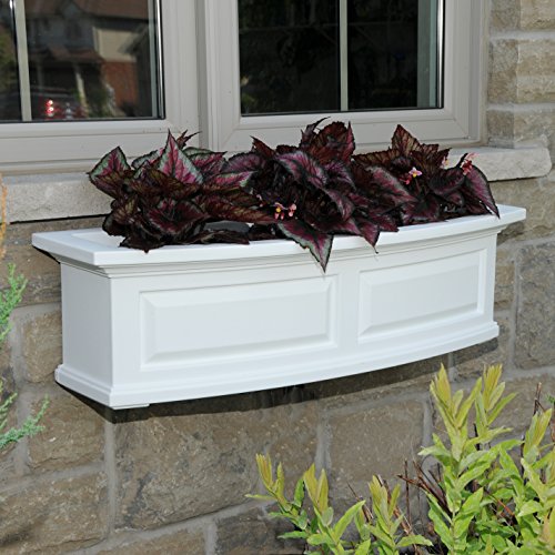 Mayne 4830W Nantucket Window Box, White, 3-Feet