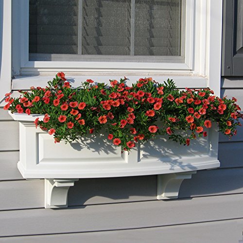 Mayne 4830W Nantucket Window Box, White, 3-Feet