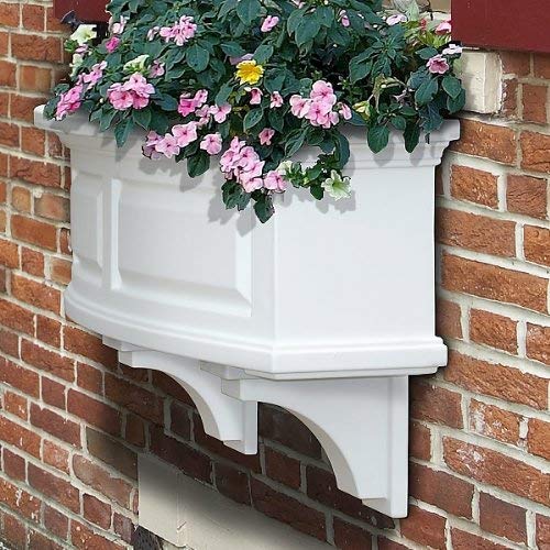 Mayne 4830W Nantucket Window Box, White, 3-Feet