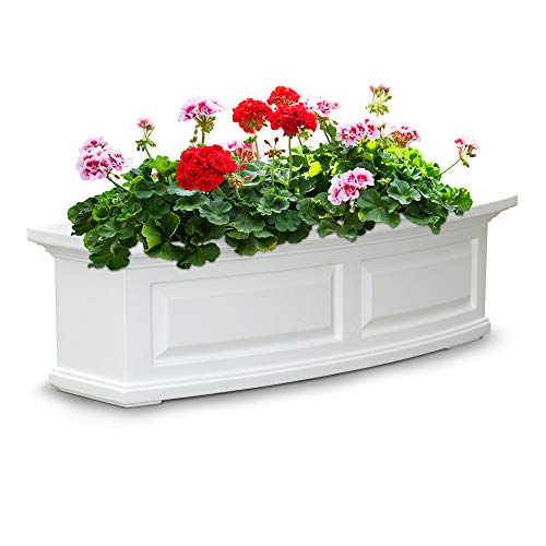 Mayne 4830W Nantucket Window Box, White, 3-Feet