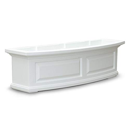 Mayne 4830W Nantucket Window Box, White, 3-Feet
