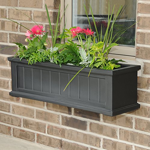 Mayne 4840-B Cape Cod Polyethylene Window Box, 3-Foot, Black