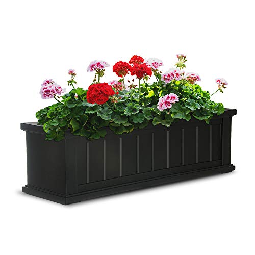 Mayne 4840-B Cape Cod Polyethylene Window Box, 3-Foot, Black