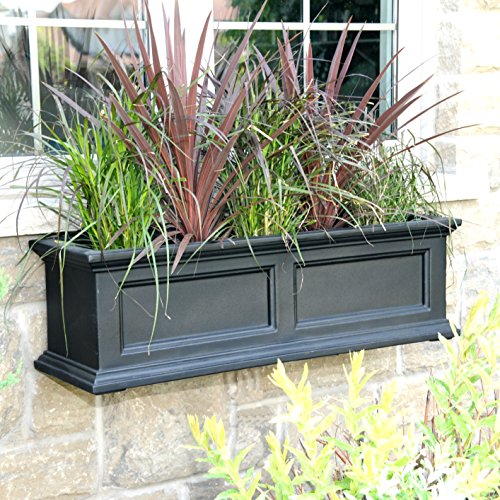 Mayne Fairfield 5822B Window Box Planter, 3-Foot, Black