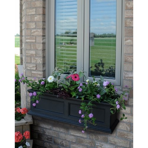 Mayne Fairfield 5822B Window Box Planter, 3-Foot, Black