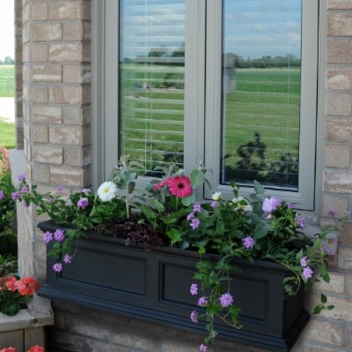 Mayne Fairfield 5822B Window Box Planter, 3-Foot, Black