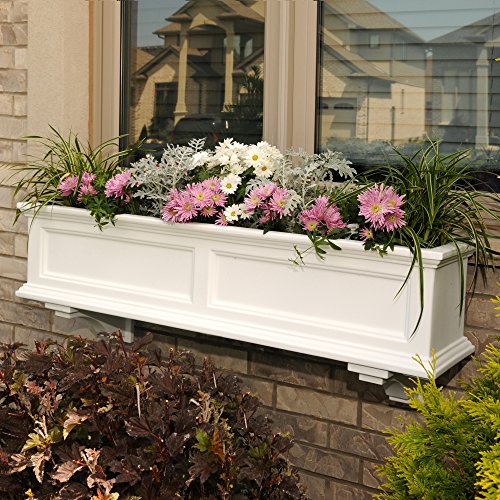 Mayne Fairfield 5822W Window Box Planter, 3-Foot, White