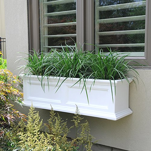 Mayne Fairfield 5822W Window Box Planter, 3-Foot, White