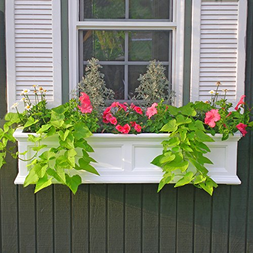 Mayne Fairfield 5822W Window Box Planter, 3-Foot, White