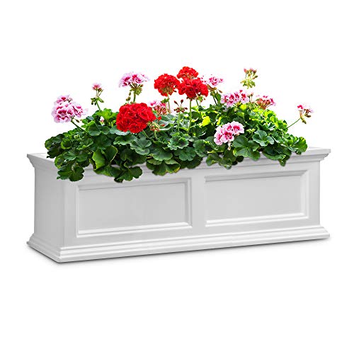 Mayne Fairfield 5822W Window Box Planter, 3-Foot, White