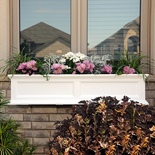 Mayne Fairfield 5823W Window Box Planter, 4-Foot, White