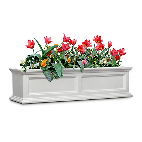 Mayne Fairfield 5823W Window Box Planter, 4-Foot, White