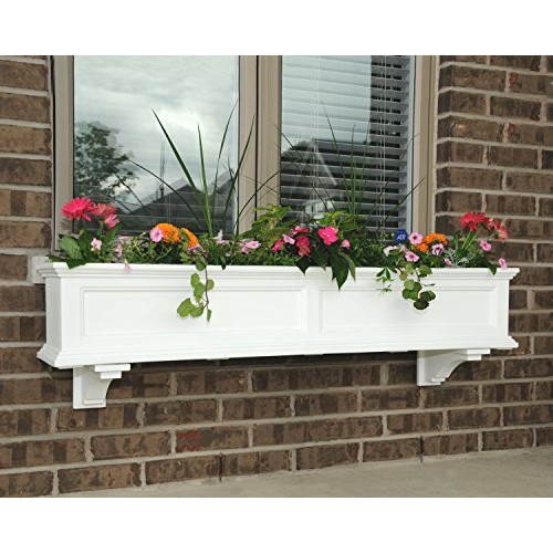Mayne Fairfield 5824W Window Box Planter, 5-Foot, White