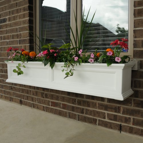 Mayne Fairfield 5824W Window Box Planter, 5-Foot, White