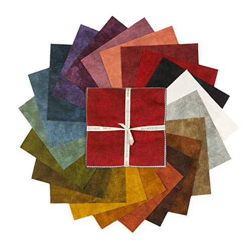 Maywood Studio Color Wash Woolies Flannel 10 Squares 42pcs, Mult...