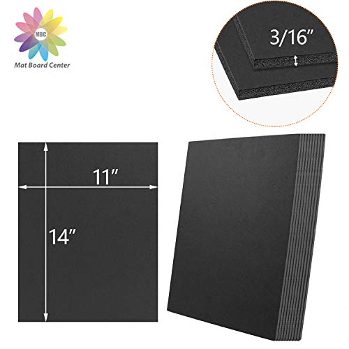 Mat Board Center, Acid Free Foam Boards 11 x 14 Inch, Black Foam C...