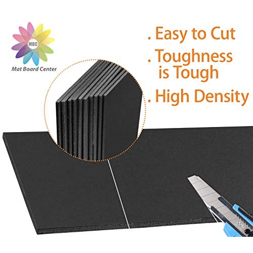 Mat Board Center, Acid Free Foam Boards 11 x 14 Inch, Black Foam C...