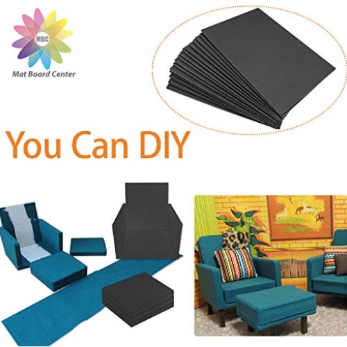 Mat Board Center, Acid Free Foam Boards 11 x 14 Inch, Black Foam C...