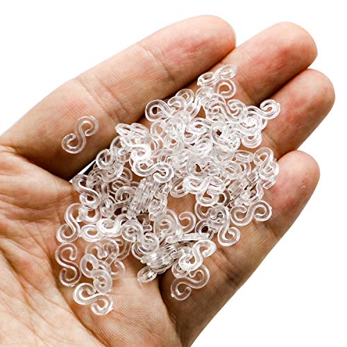 MBODM 1000Pcs S Clips for Loom Bands S Clips for Rubber Band Brace...