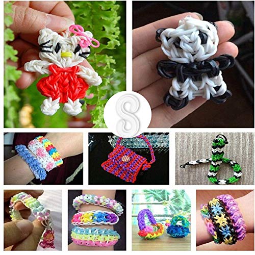 MBODM 1000Pcs S Clips for Loom Bands S Clips for Rubber Band Brace...