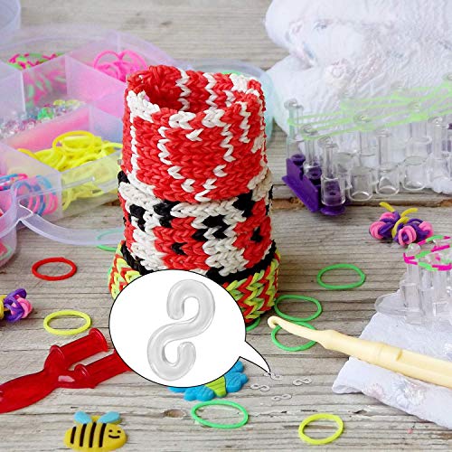 MBODM 1000Pcs S Clips for Loom Bands S Clips for Rubber Band Brace...