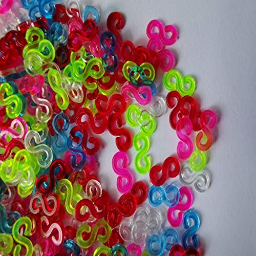 MBODM 1000Pcs S Clips for Loom Bands S Clips for Rubber Band Brace...