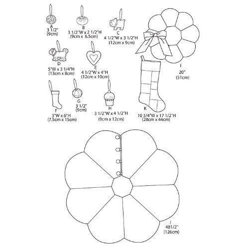 McCall Patterns M6453 Ornaments, Wreath, Tree Skirt and Stocking, ...