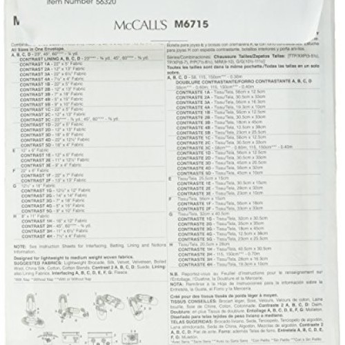McCall Patterns M6715 Slippers, Jewelry Pouch, Zipper Bags and Jew...