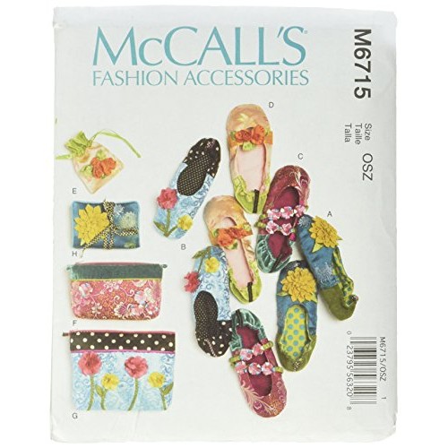 McCall Patterns M6715 Slippers, Jewelry Pouch, Zipper Bags and Jew...