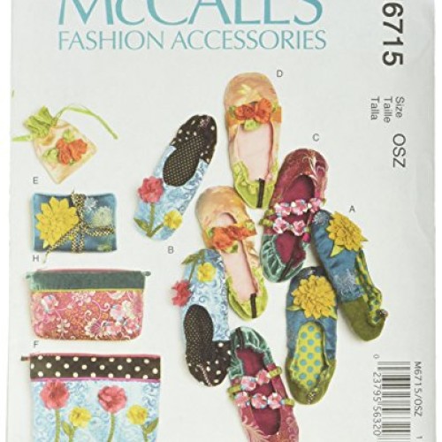 McCall Patterns M6715 Slippers, Jewelry Pouch, Zipper Bags and Jew...