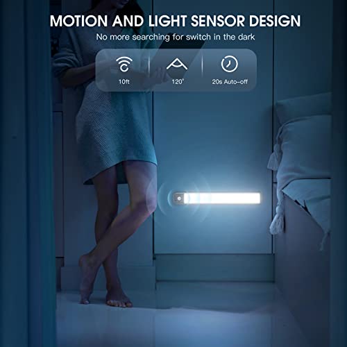 Under Cabinet Lights, 63 LED Rechargeable Battery Operated Motion ...