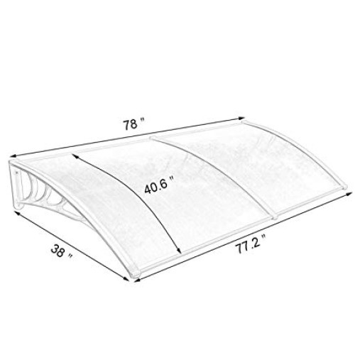 Mcombo 40X80 Window Awning Outdoor Polycarbonate Front Door Pati...