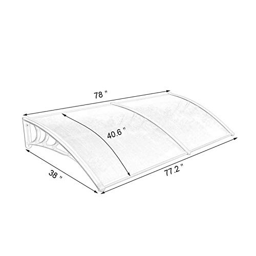 Mcombo 40X80 Window Awning Outdoor Polycarbonate Front Door Pati...