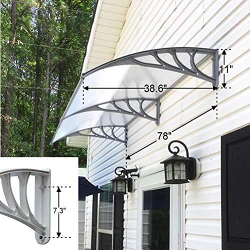 Mcombo 40X80 Window Awning Outdoor Polycarbonate Front Door Pati...