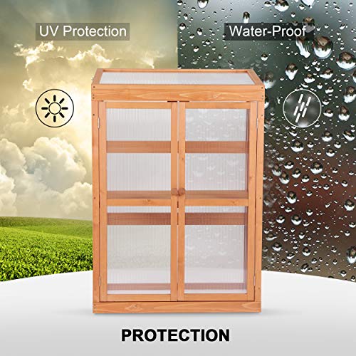 MCombo Wooden Garden Cold Frame Greenhouse Raised Flower Planter S...