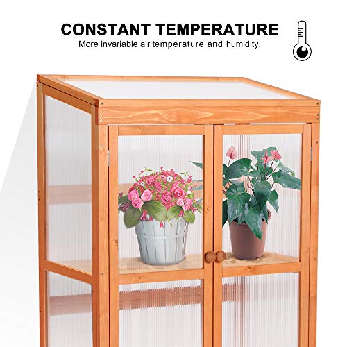 MCombo Wooden Garden Cold Frame Greenhouse Raised Flower Planter S...