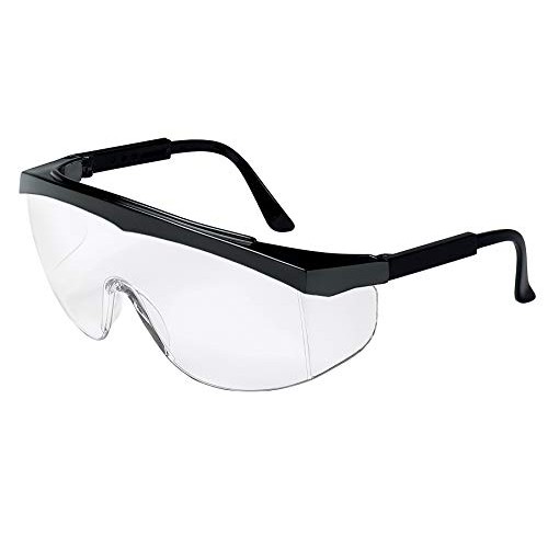 MCR Crews SS110 Stratos Safety Glasses Black Frame Clear Lens 1 Pair