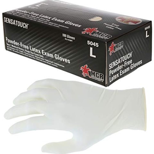 MCR Safety SensaTouch Disposable Gloves 5 mil Natural Latex, Powde...
