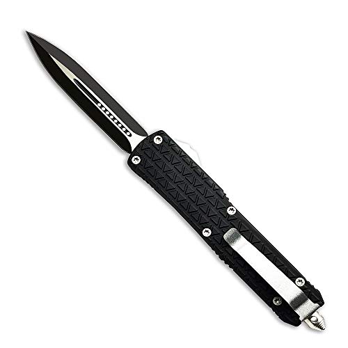 MCR Double Action Knives Pocket Folding Knife Black Dual Edge Blade