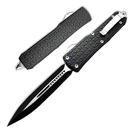 MCR Double Action Knives Pocket Folding Knife Black Dual Edge Blade
