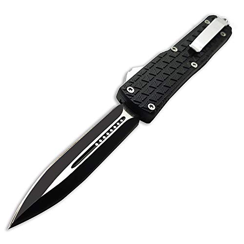 MCR Double Action Knives Pocket Folding Knife Black Dual Edge Blade